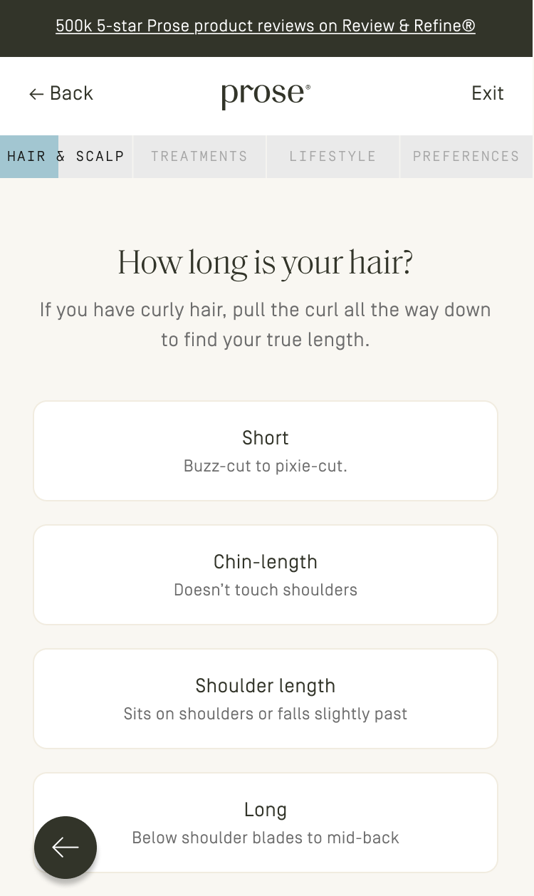 First question — hair length
